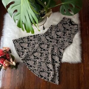 Black & Tan Skater Dress Textured Forever 21 Mock Neck Sleeveless Size Small